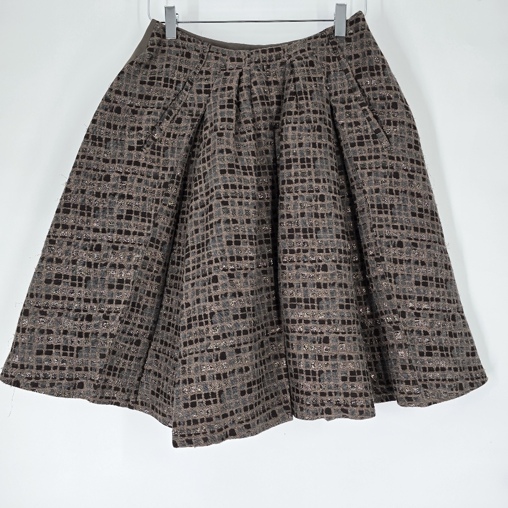 Antonio Marras Pleated Grey Brown Skirt Size 40 Small